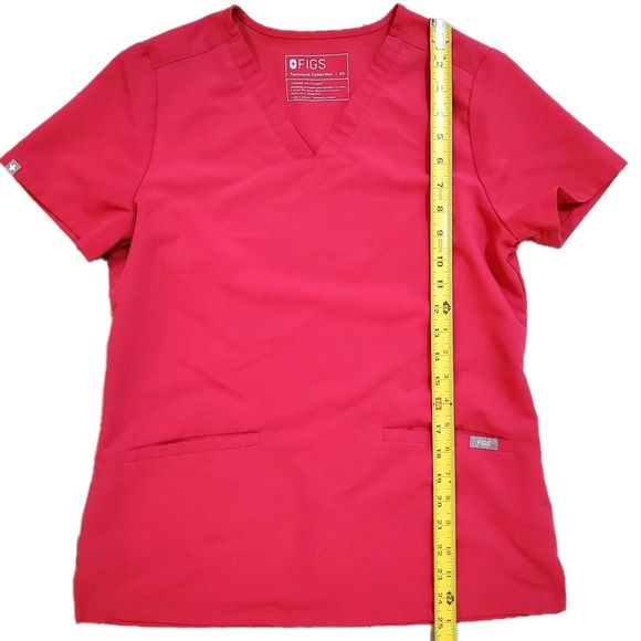 FIGS Women's XS Casma V-Neck Scrub Top Ultra Rose PO#2926 2928 3 Pocket - Picture 3 of 6